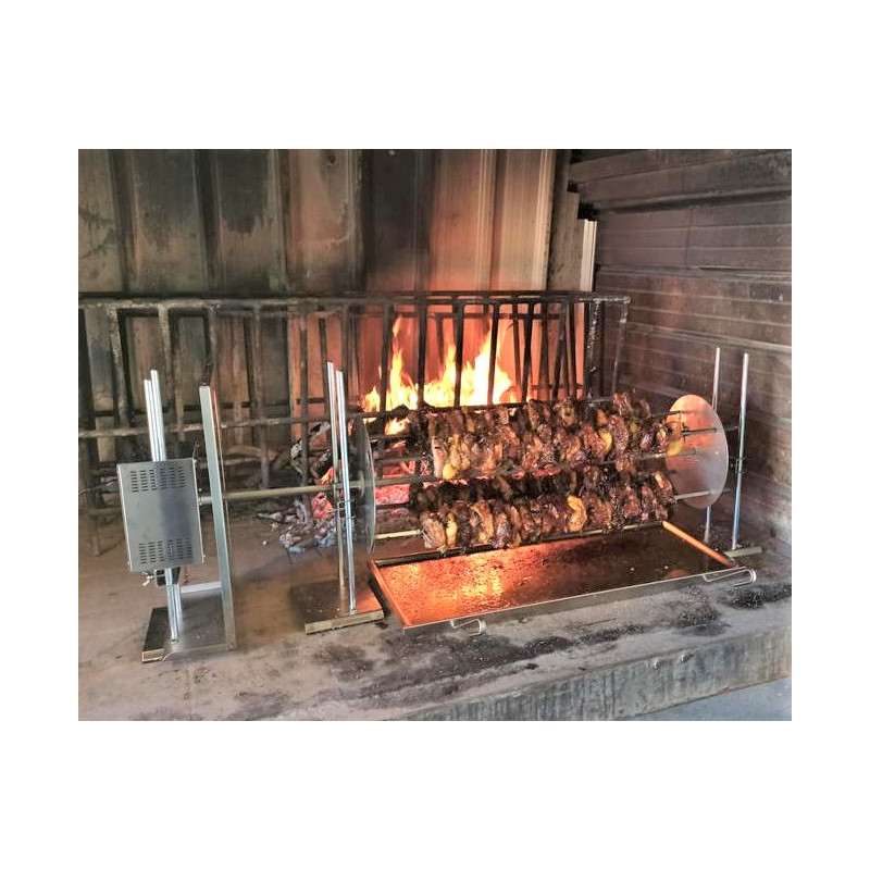 Girarrosto a legna con spiedo planetario in quadro