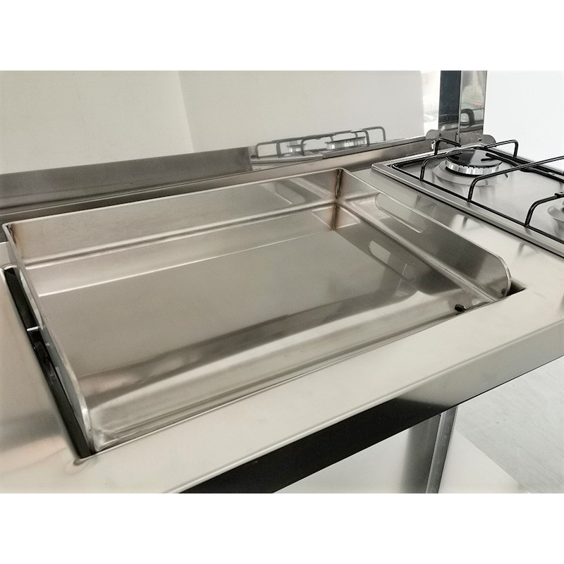 Cucina a Gas da Esterno con plancha liscia in acciaio inox 304