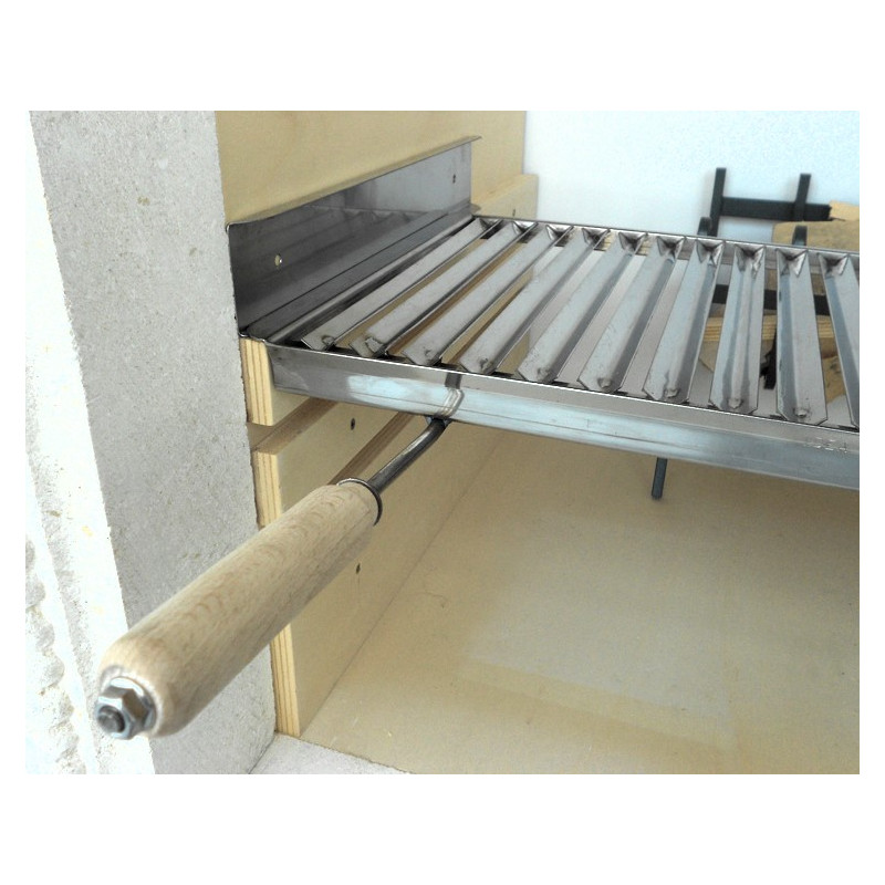 Griglie in angolari con misure personalizzate con guide di sollevamento per caminetti in muratura