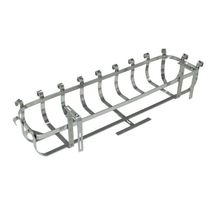 Portavaso da poggiolo regolabile in acciaio