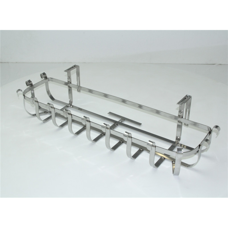 Portavaso da poggiolo regolabile in acciaio