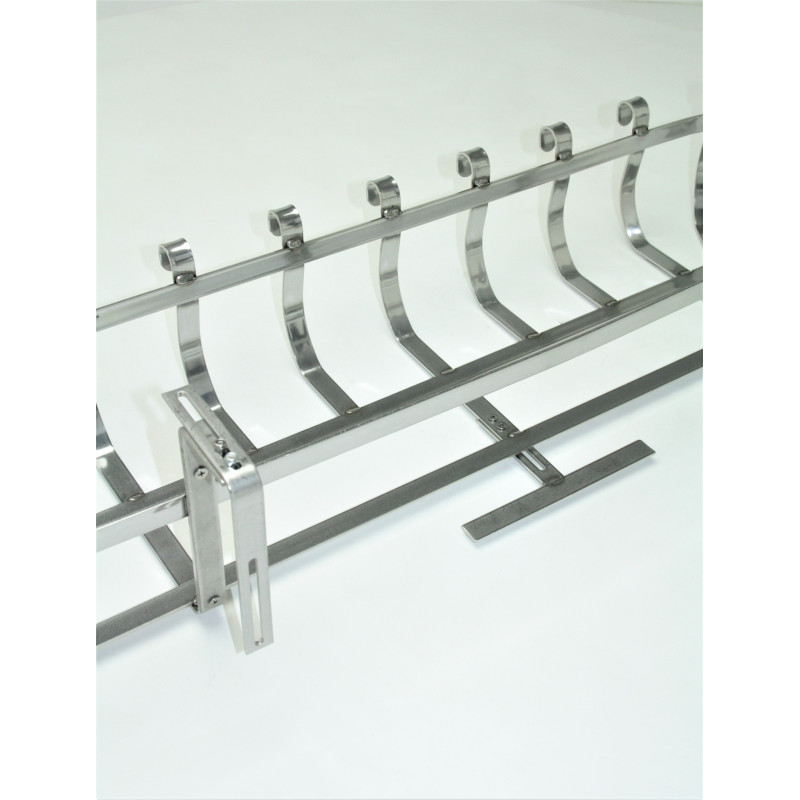 Portavaso da poggiolo regolabile in acciaio