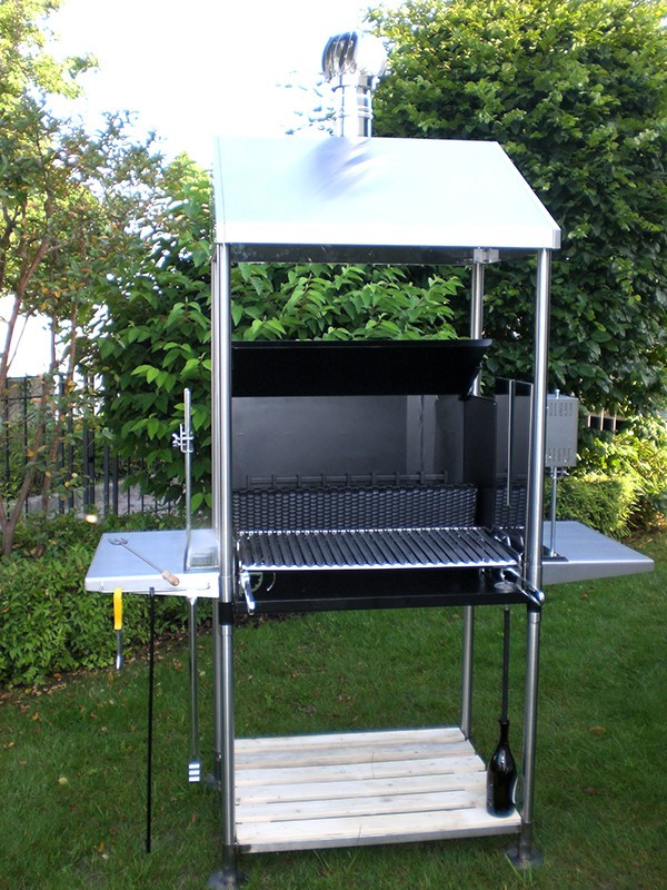 Caminetto Da Giardino In Acciaio INOX Con Faro - 131 Cm Di Altezza - Design Moderno - Foto 6