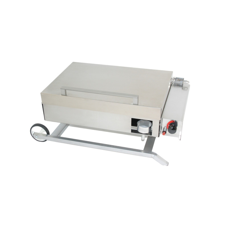 Barbecue a gas con piastra in pietra ollare e Fry Top