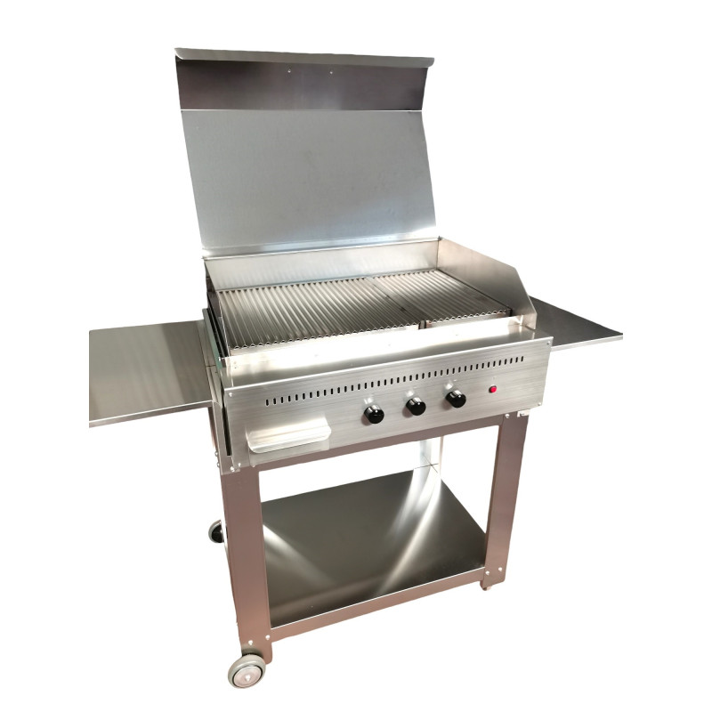 Barbecue a gas Professional 3 fuochi Inox Ondulata