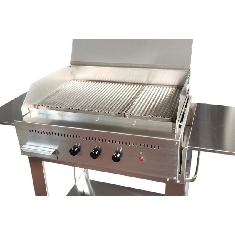 Barbecue a gas Professional 3 fuochi Inox Ondulata