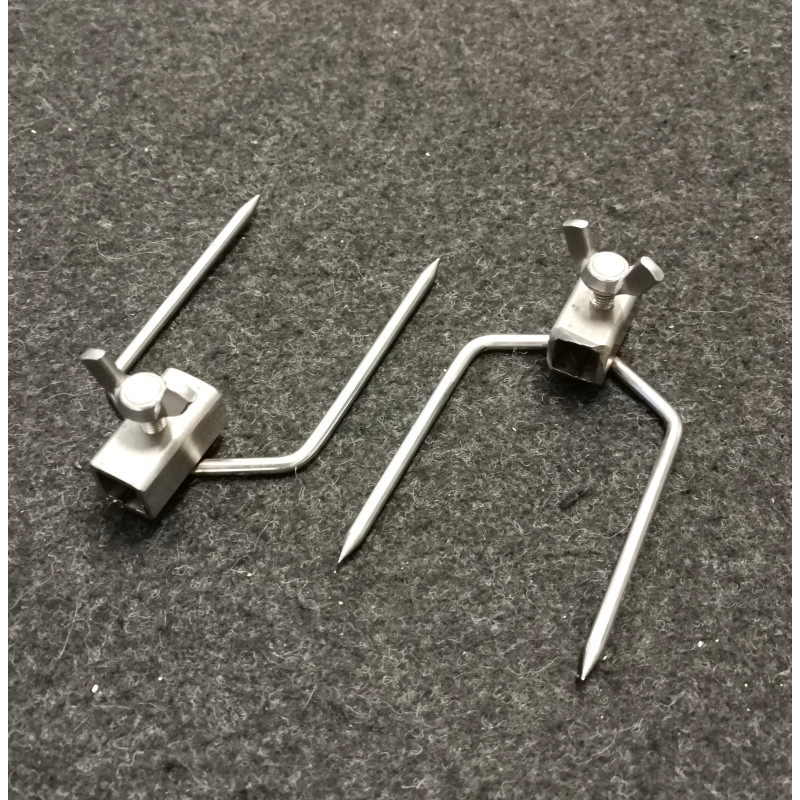 Fermapollo SINGOLI a 2 punte in acciaio