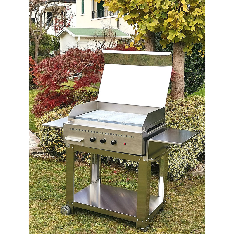 Barbecue a gas Professional 3 fuochi pietra ollare