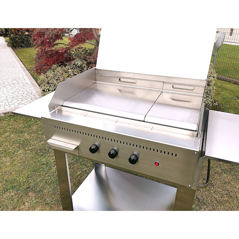Barbecue a gas Professional 3 fuochi piastra liscia