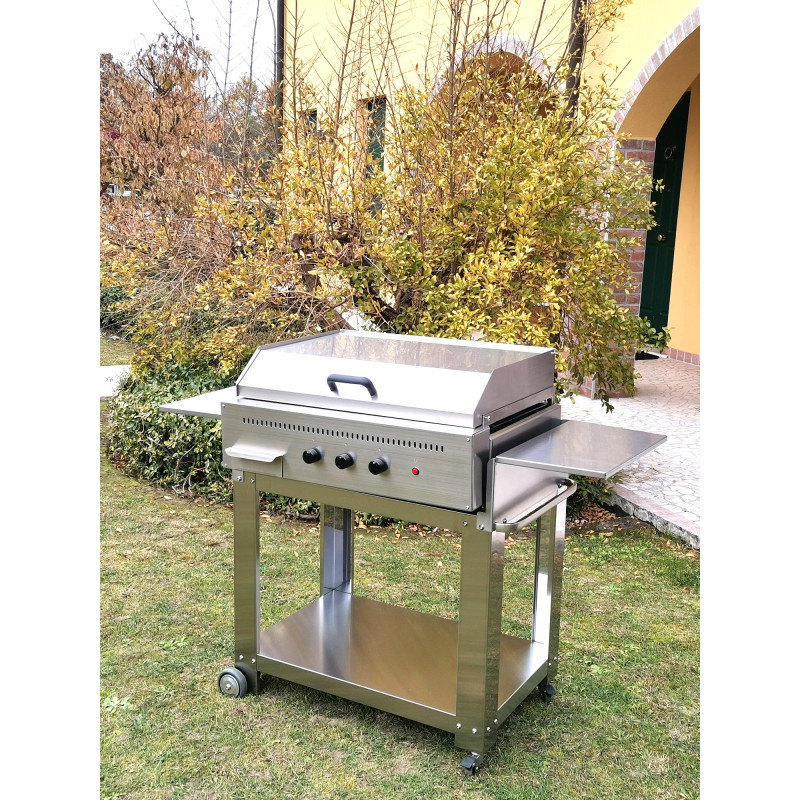 Barbecue a gas Professional 3 fuochi piastra liscia