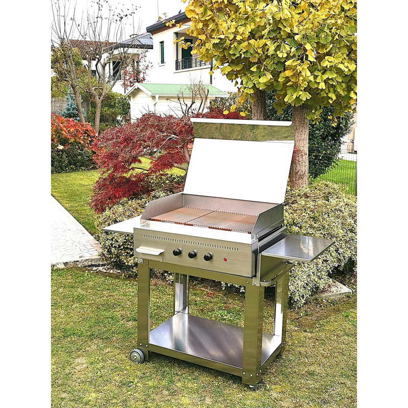 Barbecue a gas Professional 3 fuochi piastra smaltata