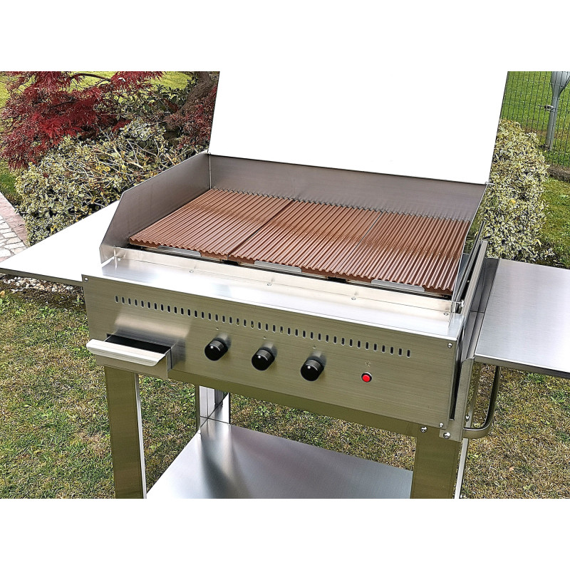 Barbecue a gas Professional 3 fuochi piastra smaltata