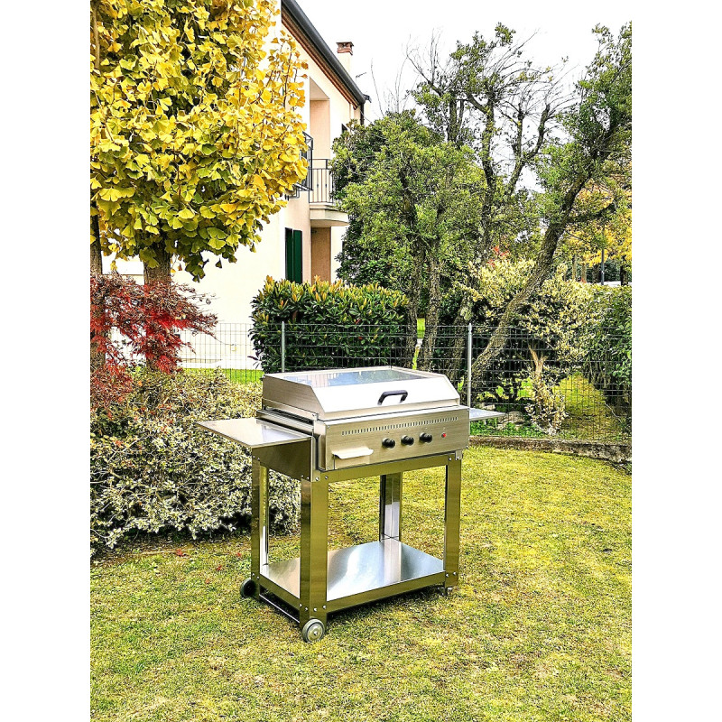 Barbecue a gas Professional 3 fuochi piastra smaltata