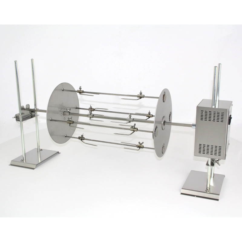 Girarrosto a legna con spiedo planetario in triangolo