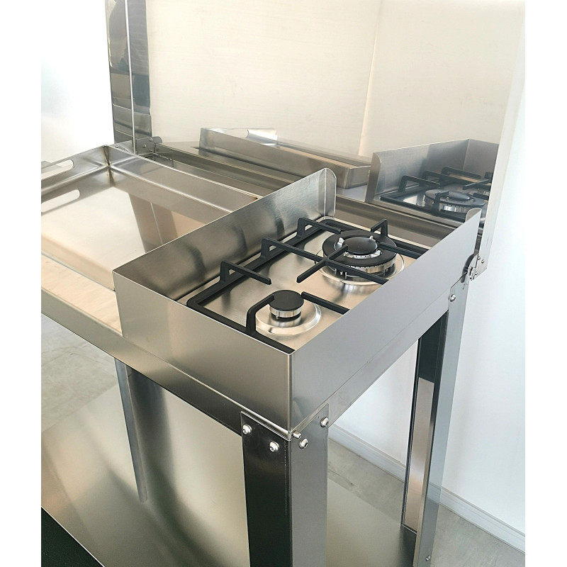 Cucina a Gas da Esterno con plancha liscia in acciaio inox 304