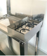 Cucina a Gas da Esterno con plancha liscia in acciaio inox 304