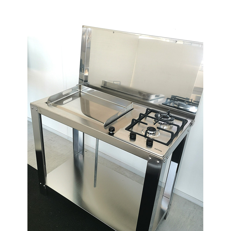 Cucina a Gas da Esterno con plancha liscia in acciaio inox 304