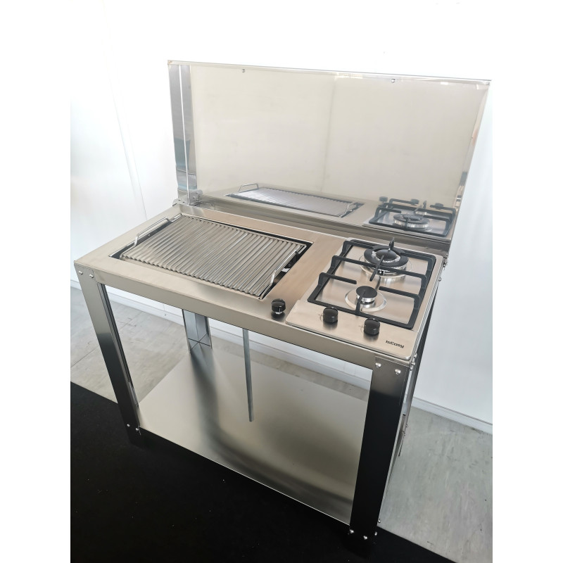 Cucina a Gas da Esterno con piastra ondulata in acciaio inox 304