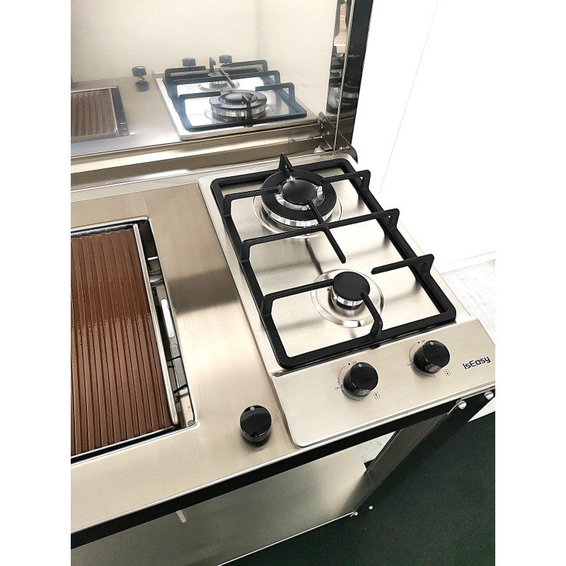 Cucina a Gas da Esterno con piastra smaltata in pietra refrattaria