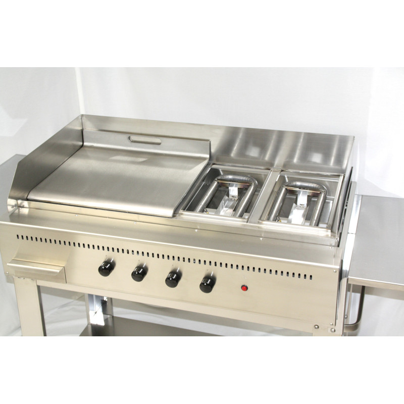 Barbecue a gas Professional 4 fuochi piastra liscia