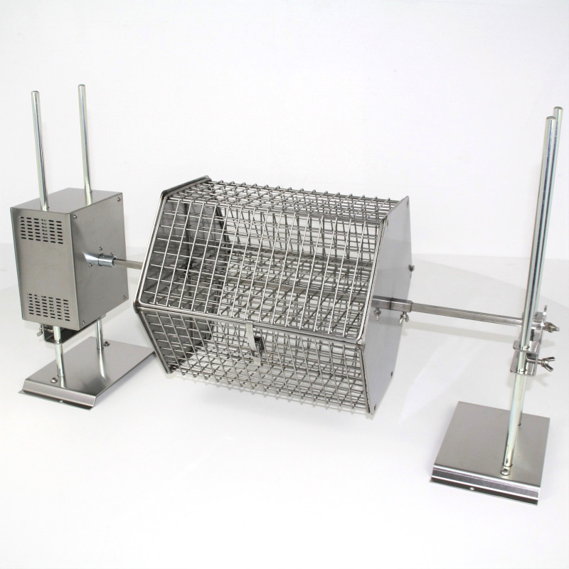 Girarrosto a legna con spiedo e cesta girevole