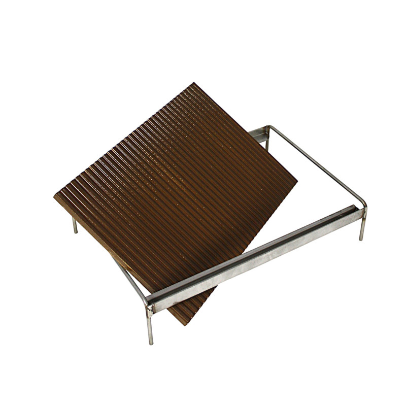 Barbecue a gas con piastra refrattaria smaltata e Fry Top