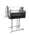 Barbecue Maxi con girarrosto elettrico e spiedo planetario, cappottina, lamiera frontale e leccarda