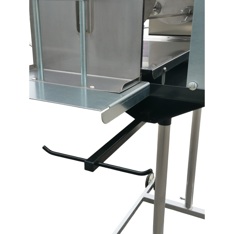 Barbecue Maxi con girarrosto elettrico e spiedo planetario, cappottina, lamiera frontale e leccarda