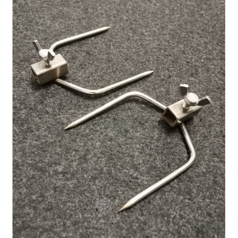 Fermacarne SINGOLI a 2 punte in acciaio