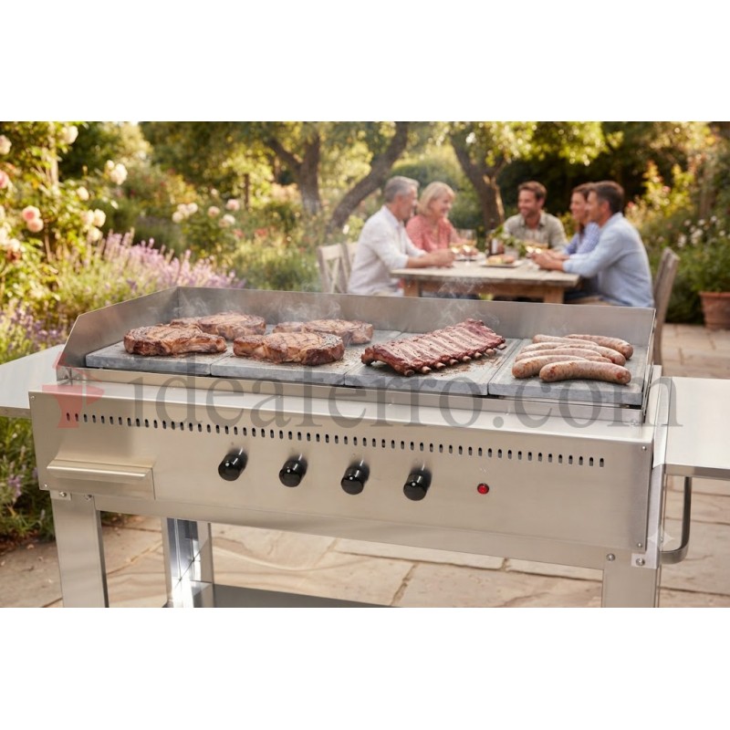 Barbecue a gas Professional 4 fuochi pietra ollare