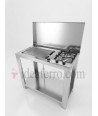 Cucina a Gas da Esterno con piastra ondulata in acciaio inox 304