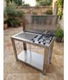 Cucina a Gas da Esterno con piastra ondulata in acciaio inox 304