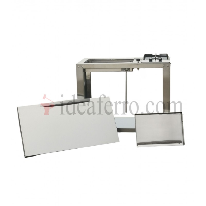 Cucina a Gas da Esterno con plancha liscia in acciaio inox 304