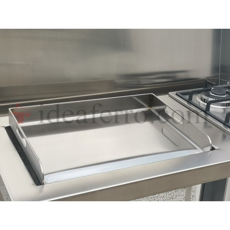 Cucina a Gas da Esterno con plancha liscia in acciaio inox 304