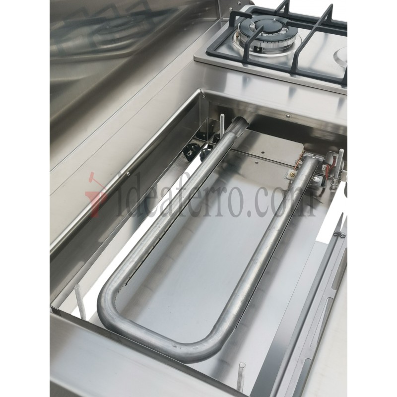 Cucina a Gas da Esterno con plancha liscia in acciaio inox 304