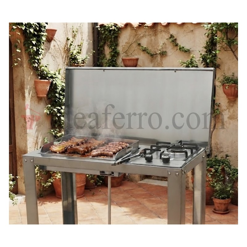 Cucina a Gas da Esterno con plancha liscia in acciaio inox 304