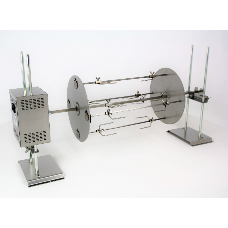 Girarrosto a legna con spiedo planetario in triangolo